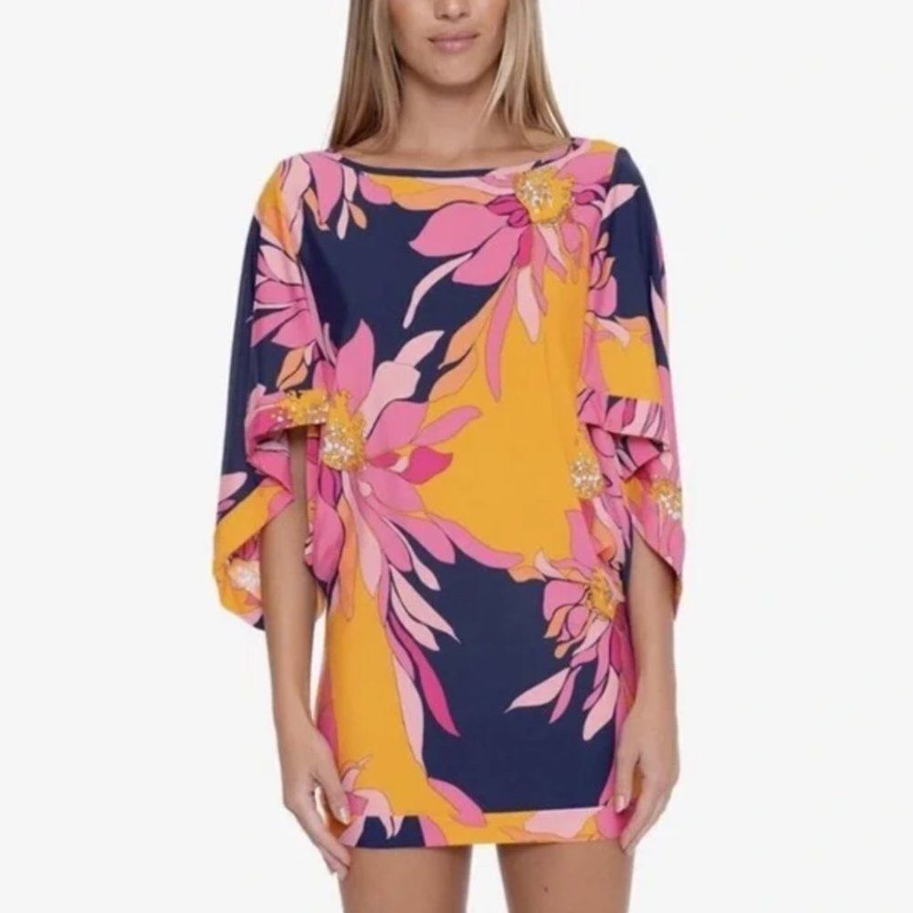 Trina Turk Breeze Swim Tunic Cover Up Beach Resort Dress Size L